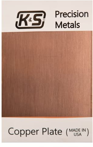 K&S Precision Metals 6606 placa de cobre para grabado, 0,1 cm de grosor x 30,5 cm de ancho x 45,7 cm de largo, calibre 16, 1 unidad por coche, fabricado en Estados Unidos