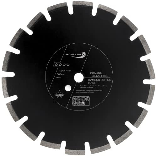PRODIAMANT Diamantscheibe 300 mm x 20 mm Abrasiv für Straßen, Asphalt, Estrich, Leichtbeton, frischer Beton, Sandstein und Schamott