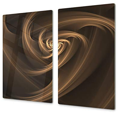 Tagliere in VETRO temperato – Proteggi-piano di lavoro e spianatoia – Copri-piano cottura – pezzo UNICO (60x52cm) o DUE pezzi (30x52cm ognuno); D01 Serie Astratta: Arte astratta 19