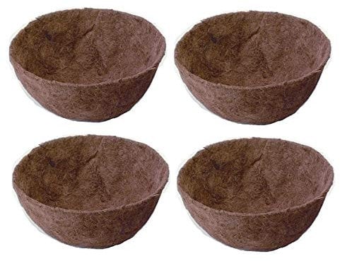 Ambassador Set of 4 Natural Coco Hanging Basket Liners Cupped Shaped Coco Liner For 14 Inch Basket