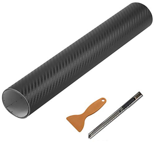 Carbon Folie 3D Struktur fühlbare Struktur 45 x 152 cm selbstklebend Carbonfolie Auto Klebe Folie folieren (Schwarz (45cm x 150cm))