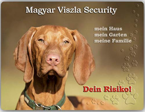 Warnschild - Schild aus Aluminium - Motiv: Magyar Viszla Security (01) - Größe: 30x20cm (01)