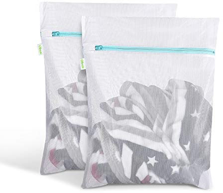 OTraki Bolsa Colada Red Lavadora Grande para Hogar y Hotel con Cremallera de Metal Azul, Saco Lavadora Lavandería para Ropas Delicadas, Abrigo, Vestido, Prendas de Cama, Blanco (40 x 50 cm 2PCS)