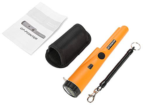 Detector de metales a prueba de agua IP66 Pinpointer de alta sensibilidad, 360 ° Adultos Detección de mano Pinpointer Detector de metales con escaneo de todos los metales Pinpointer con funda de cintu