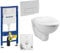 GEBERIT Duofix Vorwandelement Basic + Wand Tiefspül WC LIFE + WC-Sitz + Betätigungsplatte DELTA51
