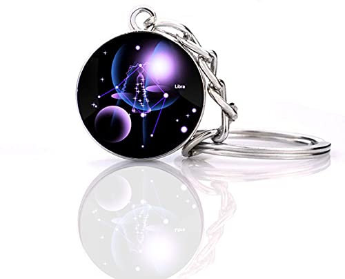 JWPavilion Zodiac 12 Constellation Glow In The Dark Creative Galaxy Schlüsselanhänger, Waage 1, Einheitsgröße