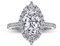 Aotiwe Bague 925 Argent Femme, idee Cadeau Anniversaire Bague Marquise entièrement en zircone Or Blanc Style5 avec Marquise Zircone Taille 51.5