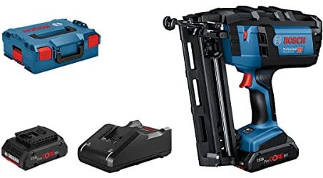 Bosch Professional 18V System GNH 18V-64 M - Clavadora a batería para madera (Ø máx. 1,6 mm, clavos 32/64 mm, modo contínuo, 2 baterías ProCORE x 4.0Ah, en L-BOXX)