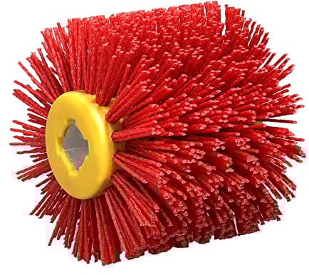 Shineboc Schleifbürsten,80 Körnung 120x100mm Nylonbürste, Polierbürste zum Holzverarbeitung, Grit Bürste Bristle Bürsten für Satiniermaschine Drahtziehrad - Rot