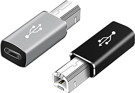 SHANFEILU Adaptador USB C hembra a impresora macho USB B convertidor tipo C a conector MIDI para impresora MIDI piano eléctrico y dispositivo tipo C / portátil, 2 piezas