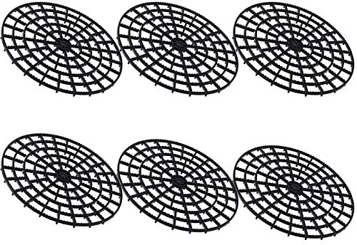 Lot de 6 dessous de plat rond de 27,9 cm pour protéger le sol contre la pourriture et les dommages sur les tapis de terrasse (noir)