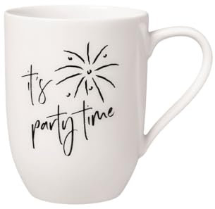 Villeroy & Boch – Statement Becher Mit Henkel It'S Party Time 11,5X8X10,5 Cm, Weiße Porzellan Tasse 280 Ml