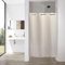 YISURE Duschvorhang Leinenoptik 120x180, schwer Beige Kunstleinen Hakenlos Schmal Badevorhang Textil Stoff wasserabweisend Maschinenwaschbar, Breite 120 x Höhe 180cm
