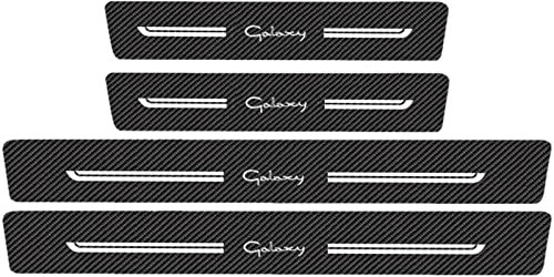 EAGLEG 4Pcs Car Door Sill Guard Protector Scuff Kick Plate for Fo-rd Fusion Fiesta Kuga Edge FOCUS C-MAX ST-line KA, Carbon Fiber Step Pedal Stickers with Logo Insignia Auto Accessories, GALAXY