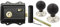 AB Hardware Old English Victorian Style Latch Lock Snib + Ebonised Beehive Rim Door Knob Set (Polished Nickel)