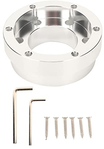 2,76-Zoll-Lenkradnabenadapter, Lenkradsteuerungsadapter, Aluminiumlegierung, Sockelring für G25 G27 G29 G920, für , für Sparco und (13-14 Zoll) PCD-Lenkräder (Silber)