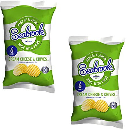 Various Flavor Crisps Chips 6 Pack x 25g (Cream Cheese & Chives, 02 Packs(12 mini bags))