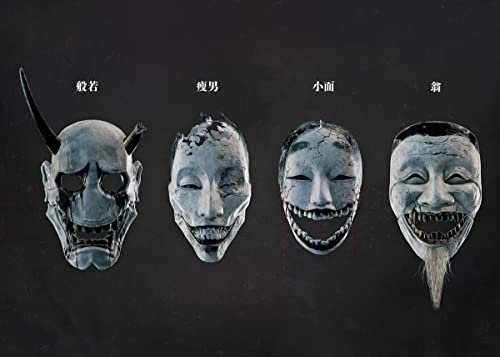 Displate Offiziell Ghostw MetallPoster Magnetische Befestigung Inklusive Lizenziert Bilder Hochwertiges Poster Horizontal Posters - Noh Masks 45 cm x 32 cm