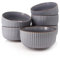 HEISE & DÜWEL I Schalen 6er Set Graphitgrau I 850ml I Müslischalen Groß I Bowl Set I Suppenschalen I Ramen Schüssel Set I Smoothie Bowl Schüssel I Suppenschüssel I Steingut Geschirr Set Grau
