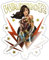 Spreadshirt Warner Bros Wonder Woman Mit Schwert Warrior Sticker, max. 10 x 10 cm, 10 x 10 cm, Weiß glänzend
