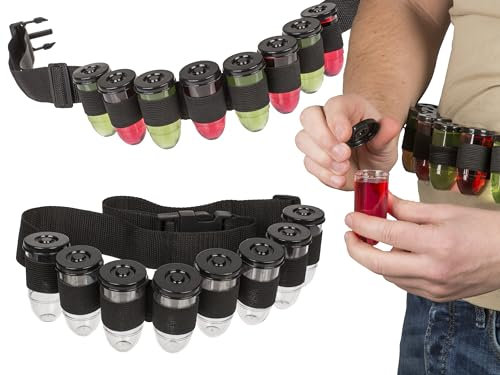 mucHome Shot Gürtel Schnaps 8 Fläschchen Trinkspiel Partyoutfit Partygadgets Junggesellenabschied Partyspiele