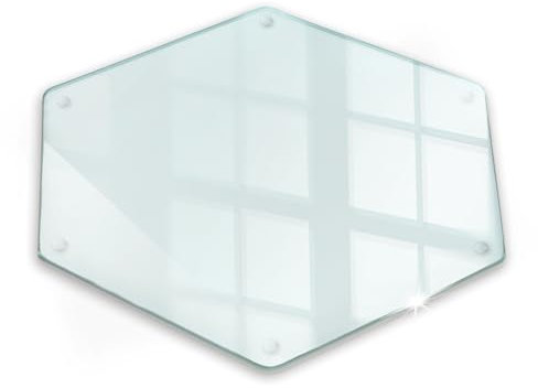 Tulup Planche à Découper Transparente Pour la cuisine Résistant aux rayures Verre Trempé Hexagon 40 cm