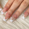 JUSTOTRY 24 Stück Sarg Nägel Zum Aufkleben Lang mit Schmetterling Motiv,Glossy Weiß Press on Nails,French Coffin Künstliche Nägel,Ballerina Fingernägel Fake Nails Long für Frauen Nails Art