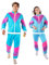 Frohklub 80er Jahre Outfit Damen Herren 80er Partnerkostüme Erwachsene Trainingsanzug