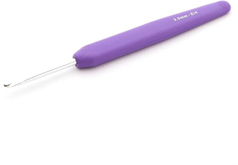 KnitPro Waves Crochet Hooks – 3.5mm Crochet Hook, Ergonomic Soft Handles, Soft Rubber Grip for Arthritic Hands, Light & Comfortable Crochet Needles for Knitting, Lilac Dream