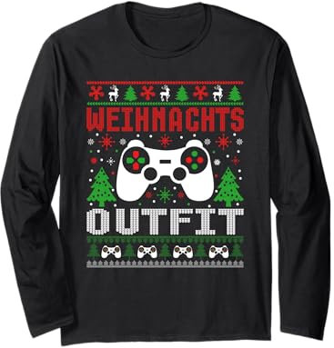 Weihnachtsoutfit Ugly Christmas Sweater Gamer Gaming Langarmshirt