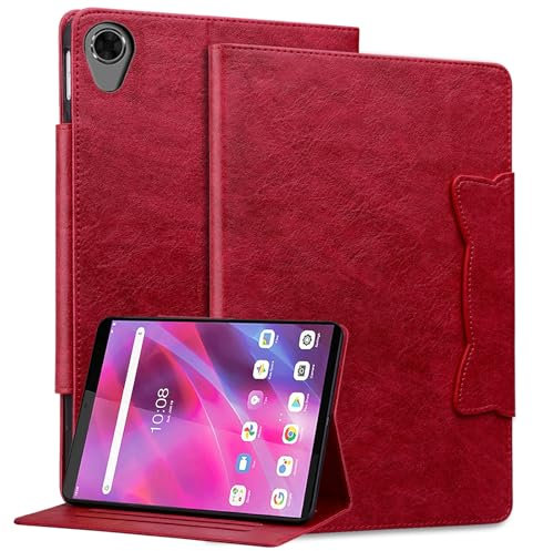 Bxithnr Funda para Lenovo Tab M8 HD/FHD 8,0 Pulgadas TB-8505F, TB-8505X Tablet Carcasa PU + TPU Cuero Flip Case Cover con Función de Soporte - Rojo