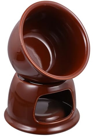 TOPBATHY 1 Juego Estufa de cerámica Olla Caliente para Fondue Olla calentadora de Mantequilla Olla de Chocolate Olla Hot Pot Olla para Hot Pot Olla de cerámica Fondue de Chocolate Brown