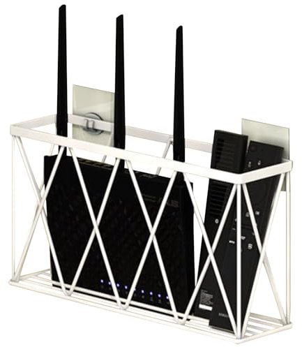 PZPIUGY Modem da Parete, Router Box, Scatola Immagazzinamento da Parete, Organizzatore Cavo Wi-Fi Multifunzionale(White)