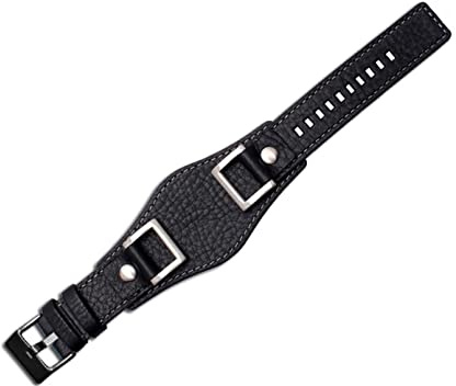 RWCCCRW Echtes Leder für Fossil JR1157 Uhrenarmband-Zubehör. Armband im Vintage-Stil mit Edelstahlverbindung, 24 mm Uhrenarmbänder