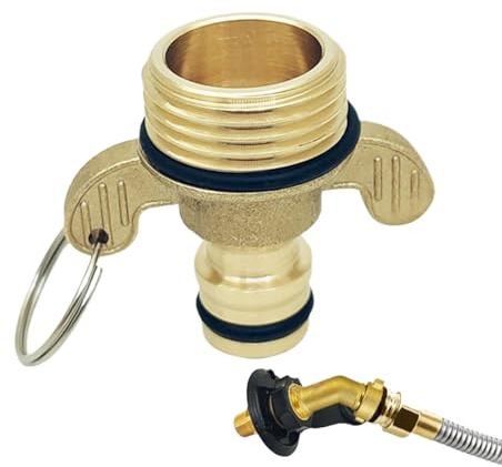 Zuasdvnk Raccords de connexion d'eau pour camping-car - Connecteur rapide en cuivre - Adaptateur de raccord double oreille - Pièces de rechange pour tuyau d'eau, raccords de tuyau, connexion et