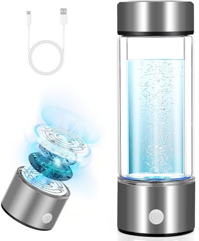 Carastek Wasserstoff-Wassergenerator, 450 ml, wiederaufladbarer tragbarer Wasserstoff-Wasserbereiter, verbessert die Wasserqualität in 3 Minuten, Wasserstoffflasche, geeignet für Zuhause, Büro und