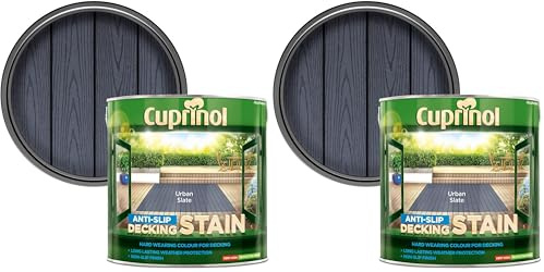 Cuprinol 5122407 UTDSUS25L Anti Slip Decking Stain Urban Slate 2.5 Litre (Pack of 2)