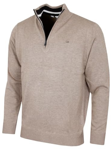Calvin Klein Mens 2026 Campus 1/2 Zip All Season Easy Care Sweater