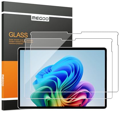 Megoo AmorShield Screen Protector for Microsoft Surface Pro 12 inch – [9H+ Military Grade] Tempered Glass, [3X Shatterproof Protection], Anti-Fingerprint, Easy Installation, 2 Pack
