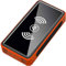 Power Bank 30000Mah Wireless Solar Charger, Portable Power Banks with 4 Outputs & LED Flashlight, External Battery Quick Charge Qi for Outdoor Camping, Black,Orange
