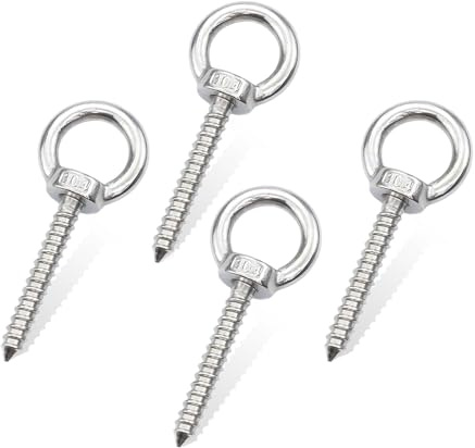 XJLyaya Tornillo de Ojo M8 x 80mm, 4 Piezas Tornillo de Anilla Cerrado, Pernos de Ojo de Acero, M8 Tornillos de Anillo de Acero Inoxidable 304, Para Fijar, Colgar, Uso Interior, Exterior