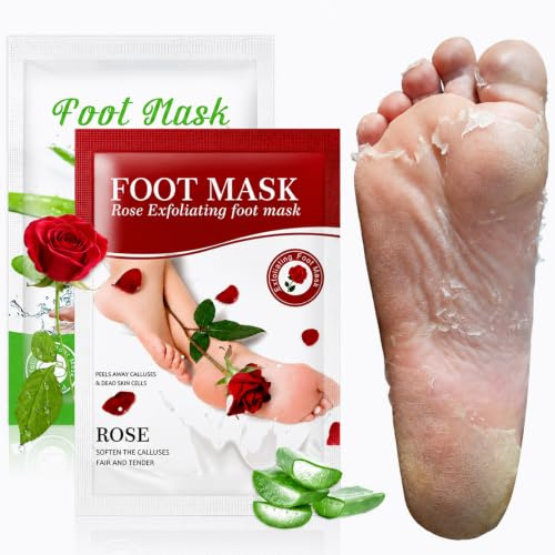 2 Paires Masque Pieds Exfoliant - Soin Peaux Mortes et Talons Secs