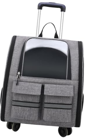 QLECXZI Vielseitige Transportbox für Katzen und Hunde mit Rollen – Breezy Outdoor Adventures and Travel Outdoor Cat Cage Trolley Case Transparenter Kennel Rollbarer