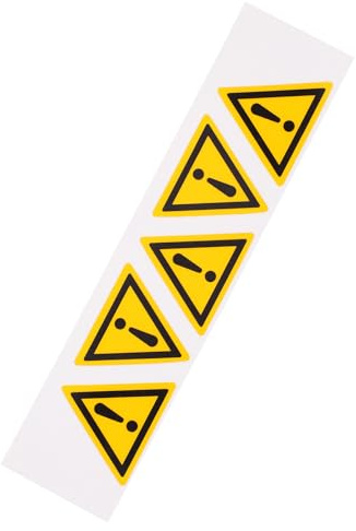 BCOATH Danger Sign Warning Signs Stickers Exclamation Mark Yellow 5 Pcs Self Adhesive Excellent Durability and Not Easy to Fade Material for Hazardous Areas