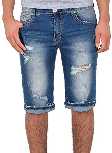 ESRA Herren Jeans Shorts Kurze Hosen Bermuda-Shorts Sommerhose AS431