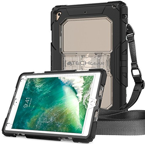 TECHGEAR VANGUARD Case fits New Apple iPad 9.7 2018/2017 - Tough Rugged HEAVY DUTY Armour ShockProof Long Survival Protective Case with Stand and Shoulder Strap - Fits 5th & 6th Gen iPad 9.7