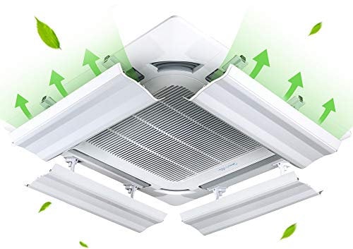 Wind Greating Air Conditioner Deflector, 20cm x 40/60cm, Lightweight Plastic, Angle Adjustable, Ceiling Mount