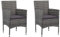 vidaXL 2X Gartenstuhl Essstuhl Stuhl Sessel Rattanstuhl Gartensessel Rattansessel Stühle Gartenmöbel Rattanmöbel Rattanstühle Poly Rattan Grau