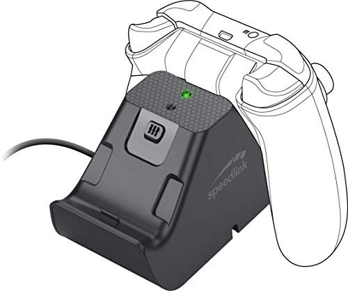 Speedlink JAZZ USB Charger Caricabatteria e Batteria per di 2 Controller Xbox Series X/S, Nero