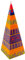Kapula Südafrikanische große Pyramidenkerze, handbemalt, dekorative Kerze, flippiges ethnisches Design, 7 x 20 cm, Fair Trade
